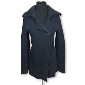 GAP Knit Pea Coat Jacket Double Breasted Shawl Collar Cotton Womens‎ Small